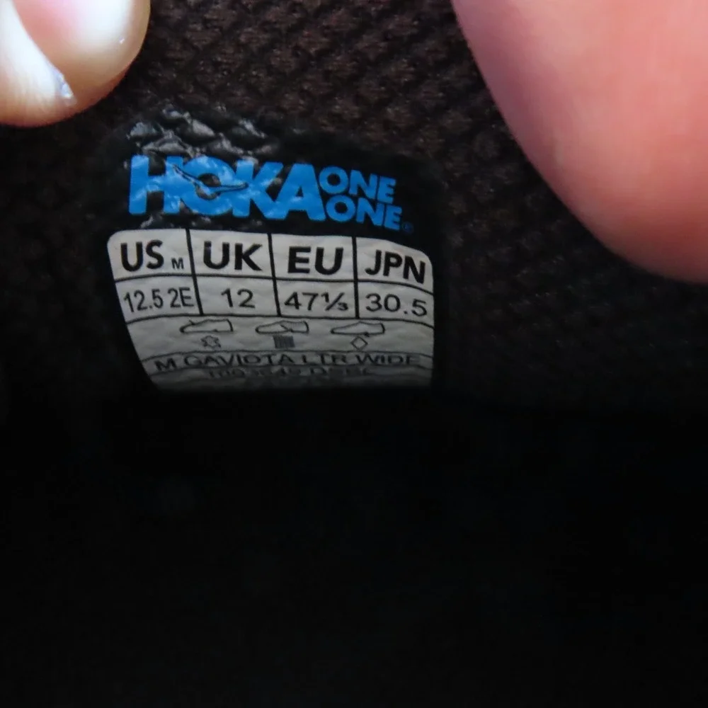 Size 12.5‎ (2E)- Hoka One One Gaviota LTR Wide Brown Leather EUC!